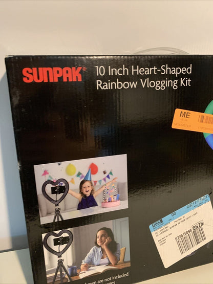 Sunpak - Kit de vlogging arcoíris en forma de corazón de 10" con control remoto Bluetooth