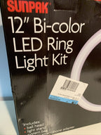 Sunpak - 12’’ Bicolor LED Ring Light Kit - Open Box - *Cameras Camcorders & Drones