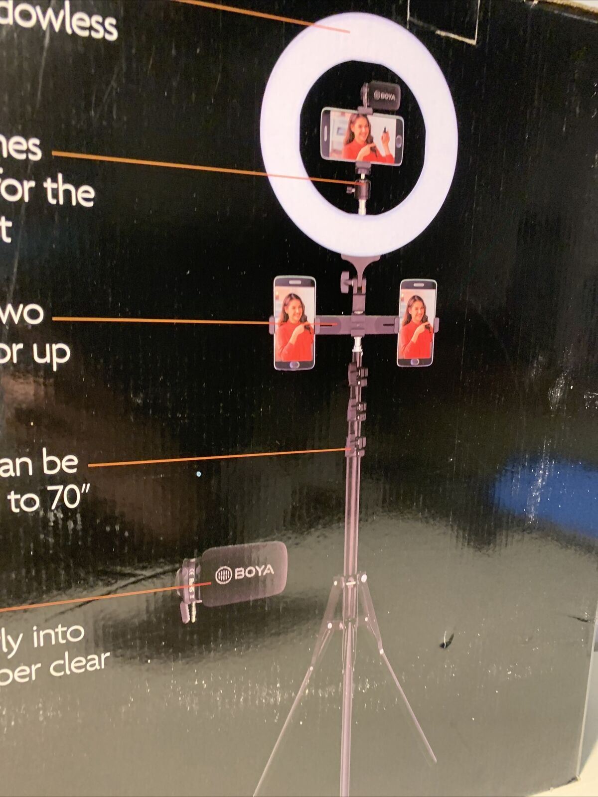 Sunpak - Ultimate Vlogging Kit con micrófono cardioide BOYA para teléfonos inteligentes ...