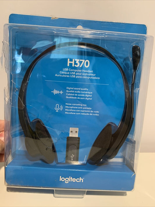 Logitech H370 USB Computer Headset  - Black Open Box