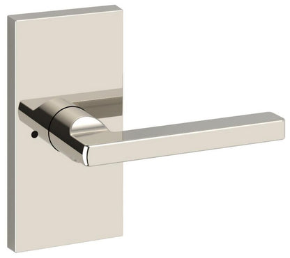 Baldwin PV.SQU.CFR Square Privacy Door Lever Set with 5 Inch Rectangle Rose from the Reserve Collection Lifetime Polished Nickel Leverset Privacy
