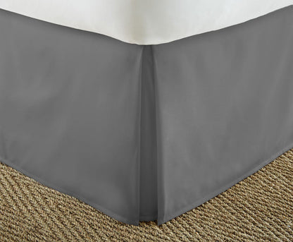 ienjoy Home Premium falda de cama plisada con volantes antipolvo, gemelo XL, gris