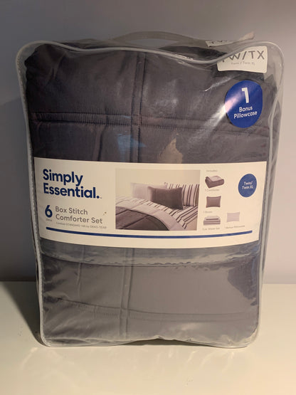 Simply Essential Boxstitch 6-Piece Twin/twin XL Comforter Set in Excalibur