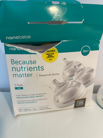 Nanobebe Breast Milk Baby Bottle - 3pk/15oz Teal