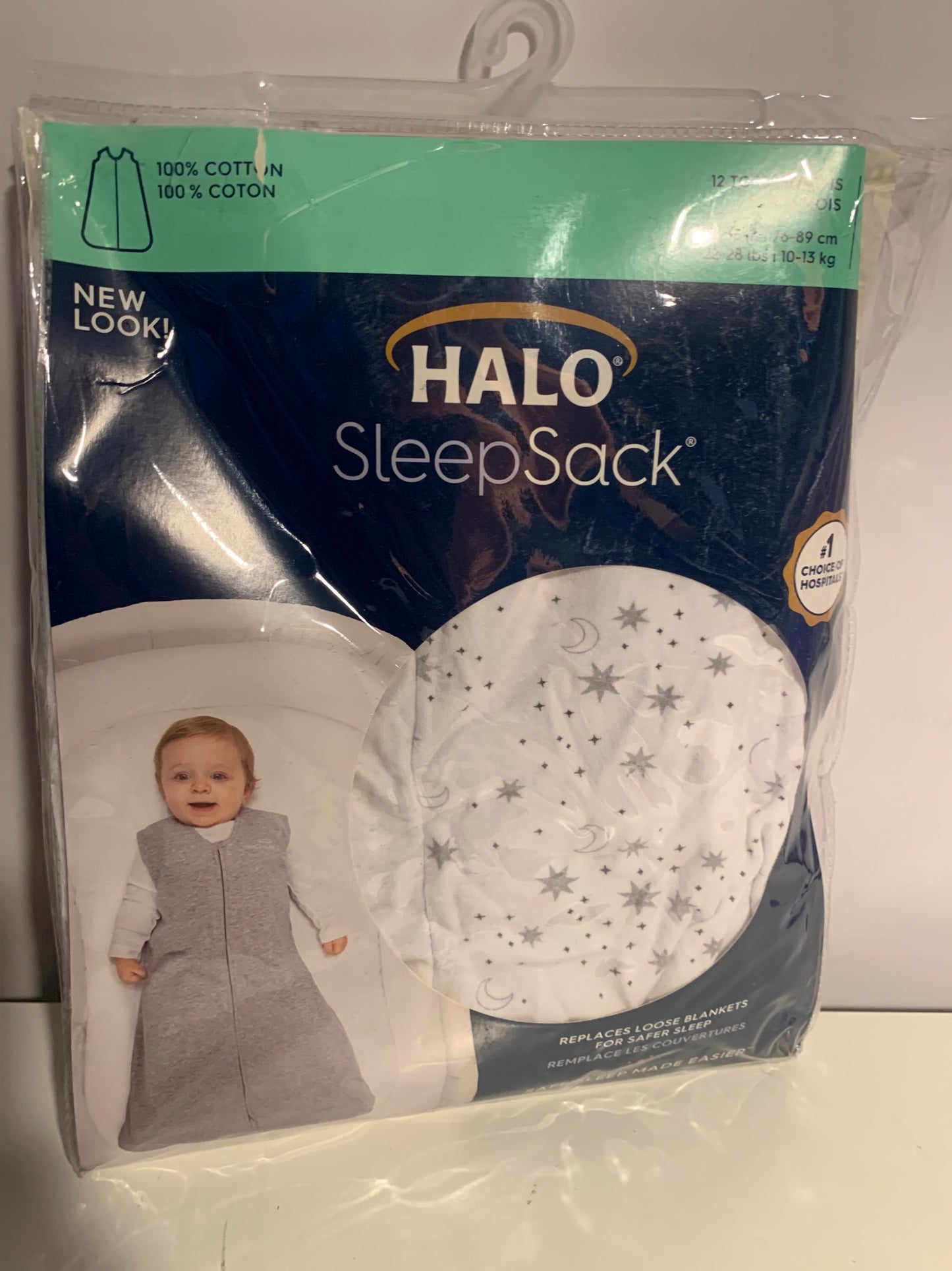 Halo Sleepsack Small Midnight Moons Grey - Manta portátil para bebé
