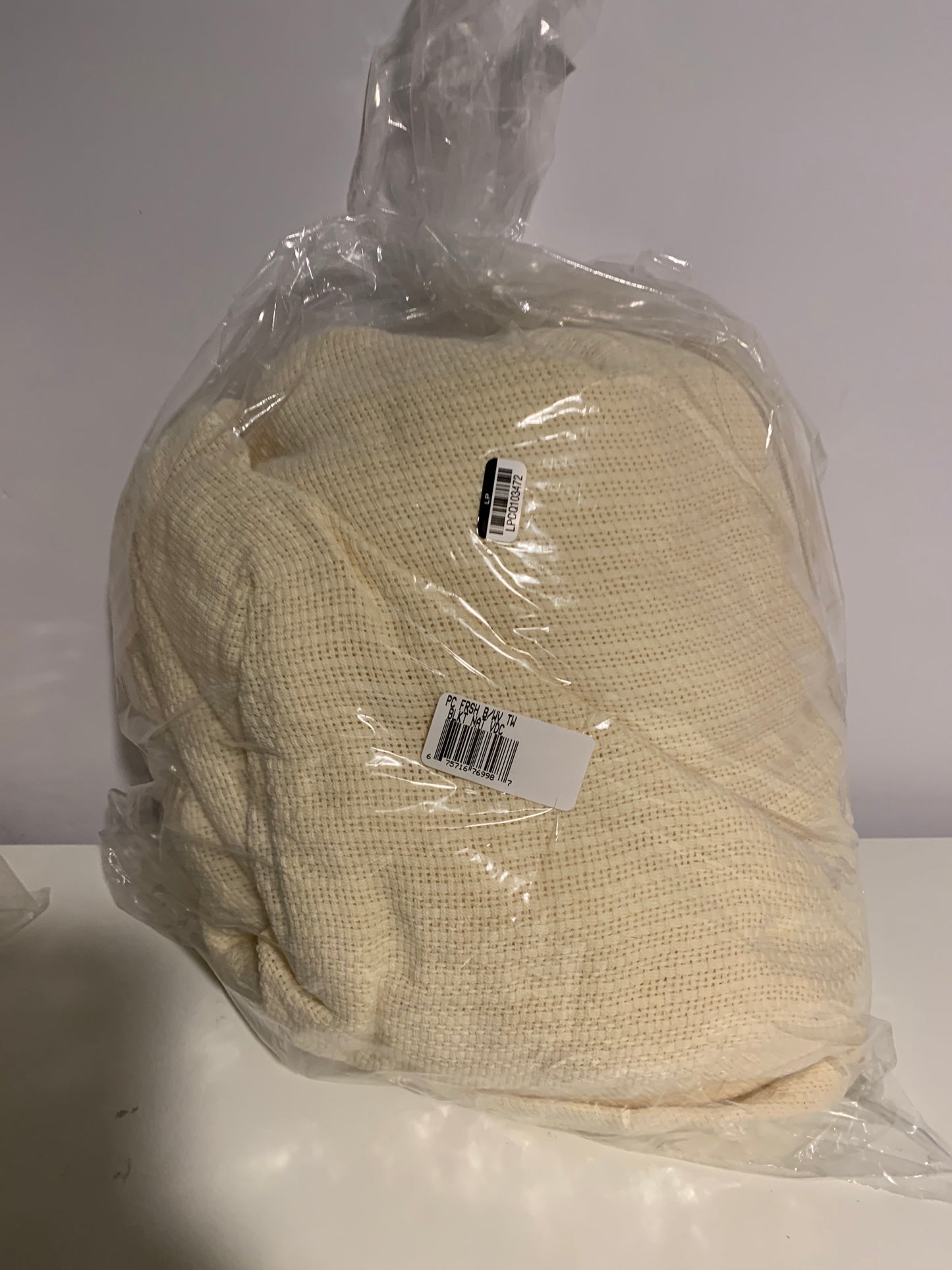 Madison Park Freshspun Basketweave Cobija individual de algodón en color natural con dobladillo de 1"