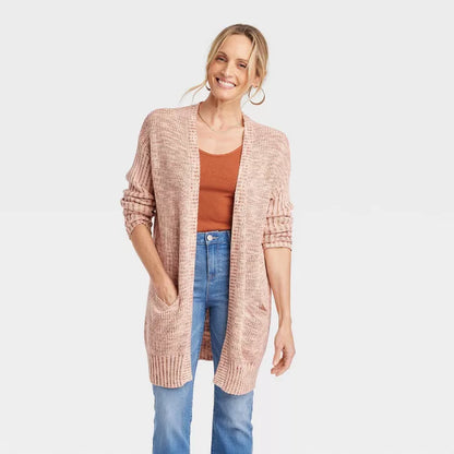 Women's Marled Open Front Cardigan - Knox Rose