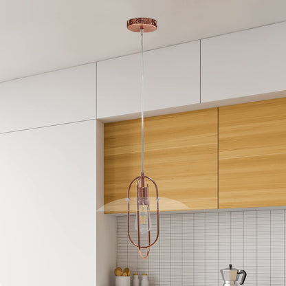 Lalia Home 1 Light Elongated Design Metal Pendant Light with Clear Glass Shade -