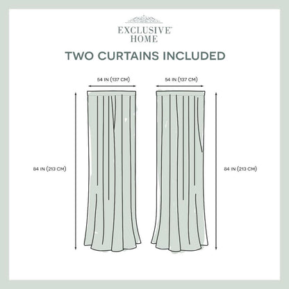Exclusive Home Tassels Embellished Sheer Rod Pocket Curtain Panel Pair, 54"x96",