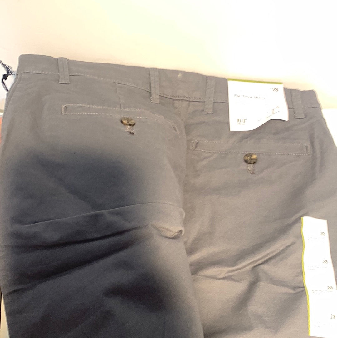 Goodfellow &amp; Co - Pantalones cortos para hombre, color gris oscuro, parte delantera plana, delgados