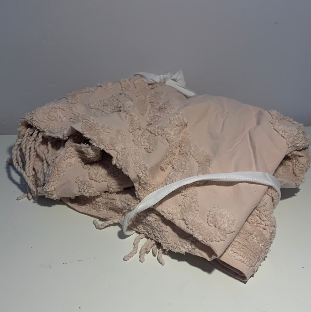 Madison Park Mila - Manta 100 % algodón con mechones, 50 x 60, color rosa