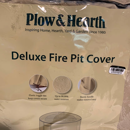 Plow & Hearth 32 Dia. X 18 H Deluxe Outdoor Fire Pit Cover in Tan