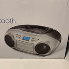Insignia - AM/FM Radio Portable CD Boombox with Bluetooth - Silver/Black - *Headphones & Tech Accessories