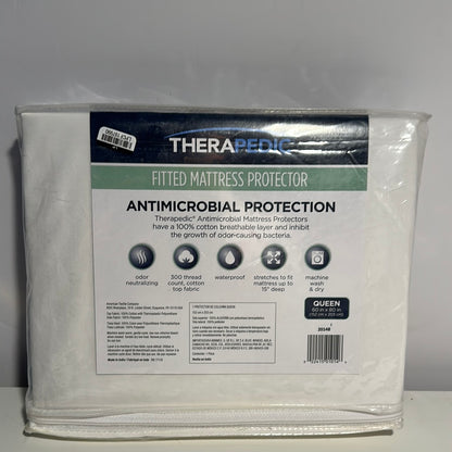 Protector de Colchón Queen Impermeable Antimicrobiano Terapédico