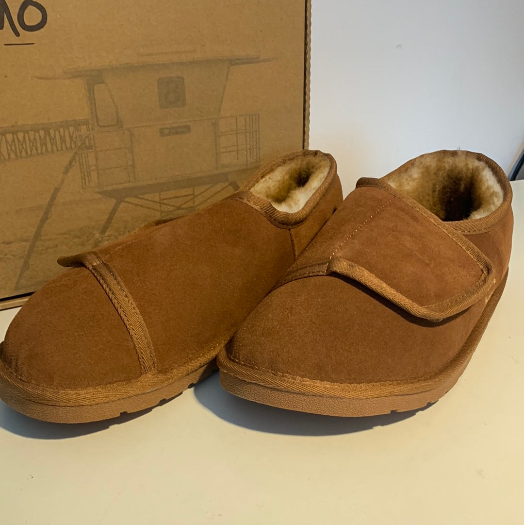 LaMO  Sheepskin Wrap Bootie Slippers for Men - Chestnut - XL(12)