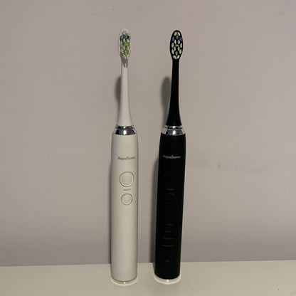 AquaSonic - Juego de cepillos de dientes eléctricos - Negro medianoche/Blanco óptico