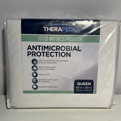 Protector de Colchón Queen Impermeable Antimicrobiano Terapédico