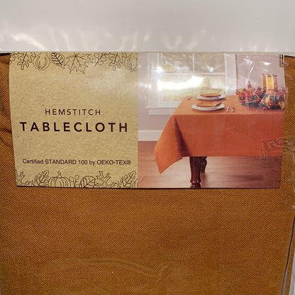 Harvest Hemstitch 60-Inch X 102-Inch Rectangular Tablecloth in Spice