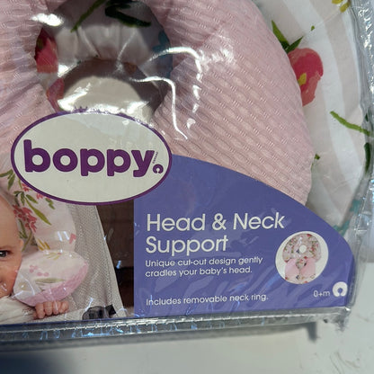 Soporte para la cabeza y el cuello Boppy - Flores de rayas rosas