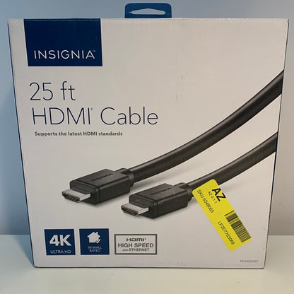 Insignia - Cable HDMI 4K Ultra HD de 25' - Negro