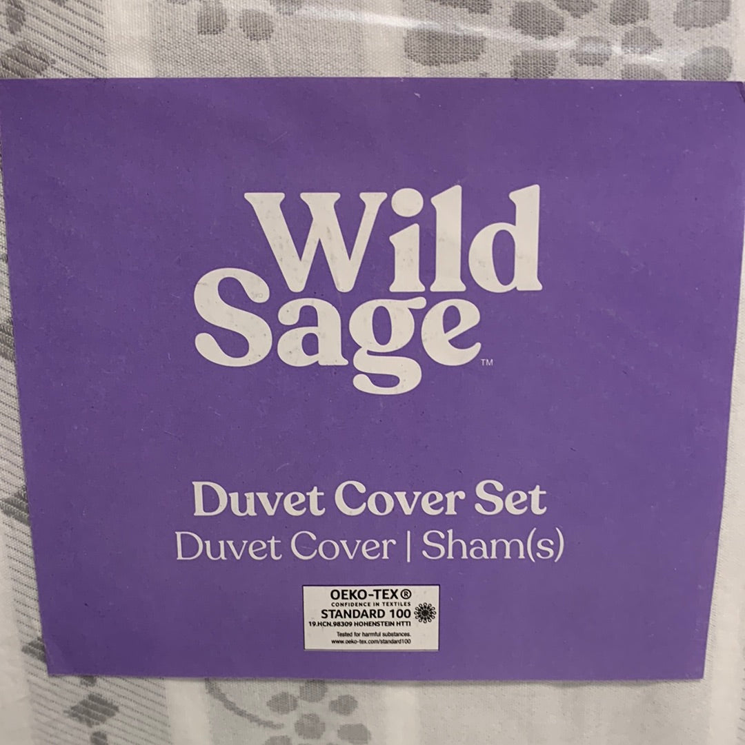 Wild Sage Schuyler 2-Piece Twin/Twin XL Duvet Cover Set in Grey