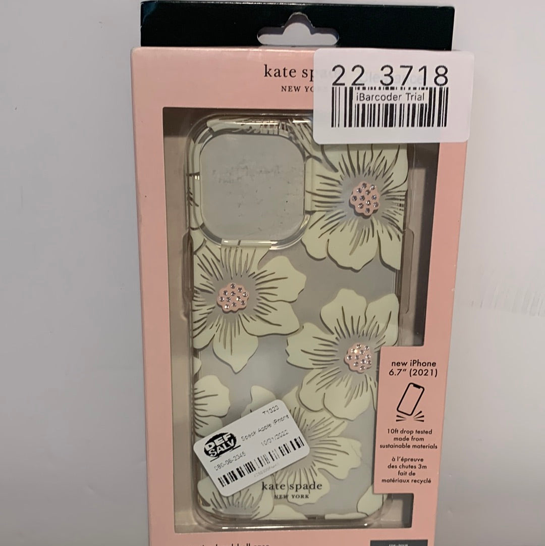 Kate Spade Protective Hardshell Case Hollyhock Floral for iPhone 13 Pro Max/12 Pro Max Cases
