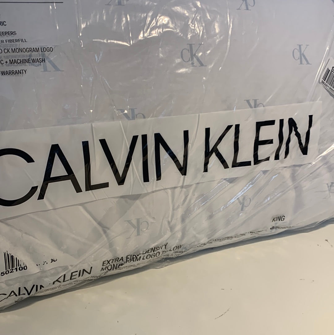 Calvin Klein Monogram Logo Extra Firm Support Algodón Almohada, King