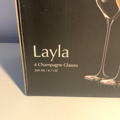 JoyJolt Layla Copas de champán, juego de 4