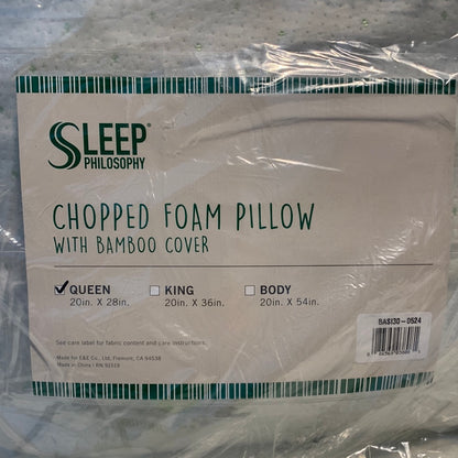 Sleep Philosophy Bamboo Queen Shredded Memory Foam Pillow