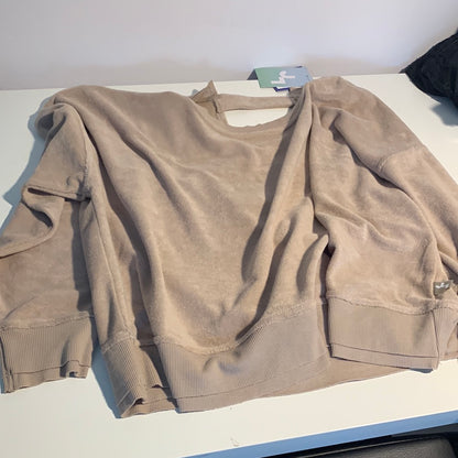 Women's Terry Cloth Open Back Pullover Sweatshirt - JoyLab M