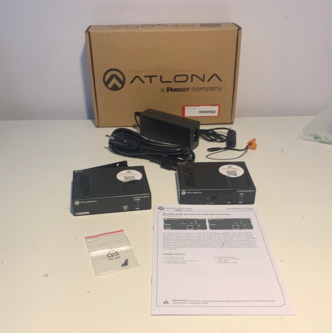 Atlona Avance 4K/UHD HDMI Extender Kit con alimentación remota - Negro