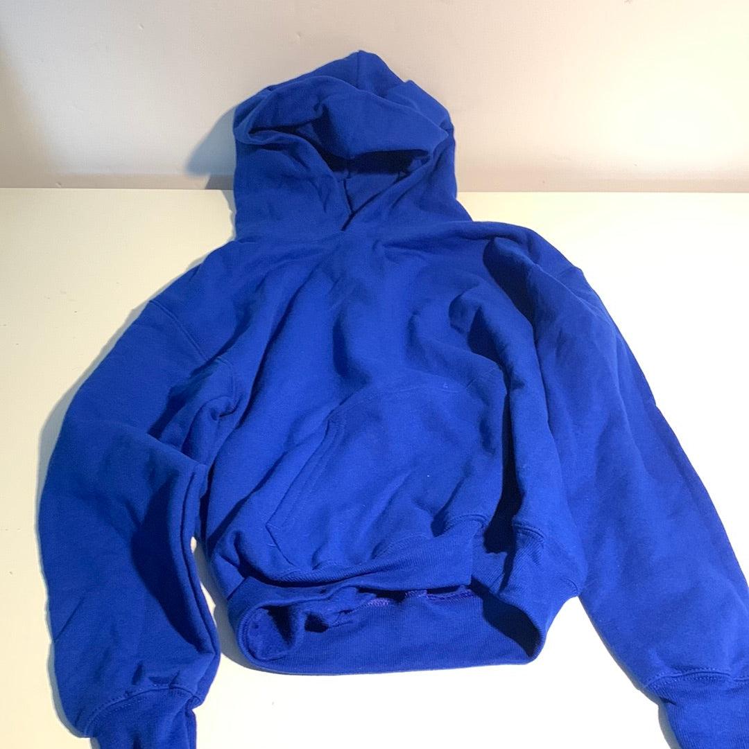 Hanes P473 Youth EcoSmart Pullover Sudadera con capucha en poliéster de algodón azul real profundo