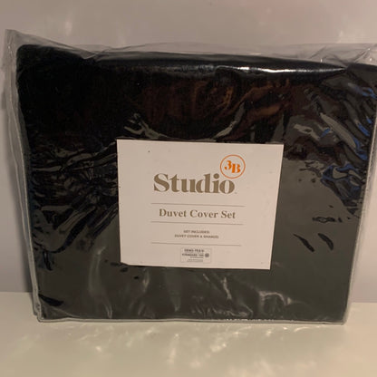 Studio 3B Solid Modal Jersey 2-Piece Twin/Twin XL Duvet Cover Set in Black