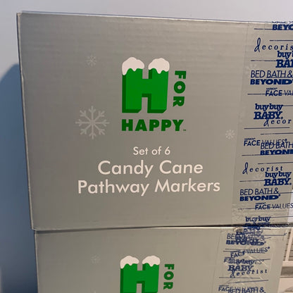 Marcadores LED H for Happy Candy Cane Pathway de 17,5 pulgadas en rojo/blanco (juego de 12)