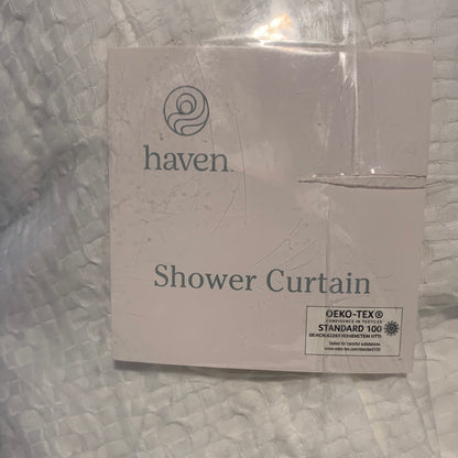 Cortina de ducha Haven Diamond de 54 x 80 pulgadas en blanco brillante