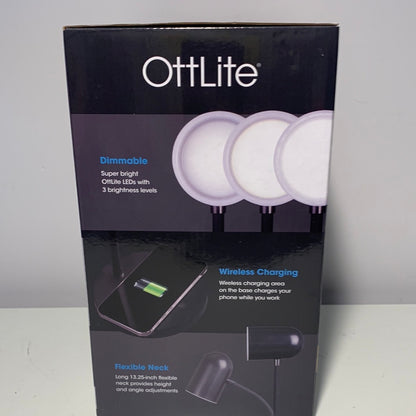 Lámpara de escritorio de carga inalámbrica LED Brody - OttLite - Negro