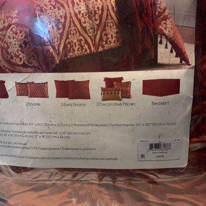 See Desc. SUNHAM Hilton 14-Pc. Damask-Print Queen Comforter Set