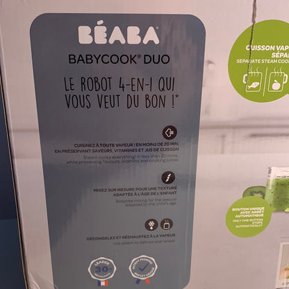 BEABA Babycook Duo fabricante de alimentos para bebés y libro de recetas en carbón