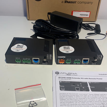 Atlona Avance 4K/UHD HDMI Extender Kit con alimentación remota - Negro