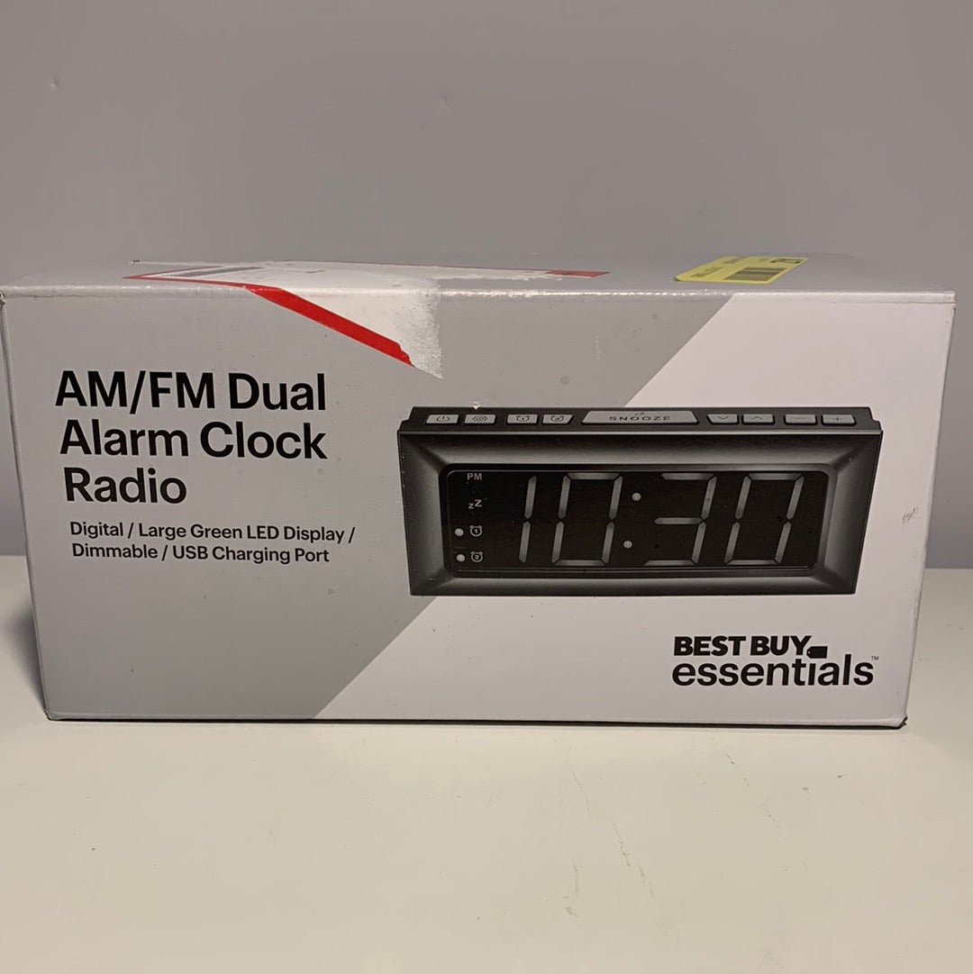 Best Buy Essentials - BE-CLOPP3 Reloj despertador digital AM/FM dual - Negro