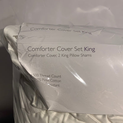 Sky 500TC Sateen Wrinkle Resistant Duvet Cover Set, King White