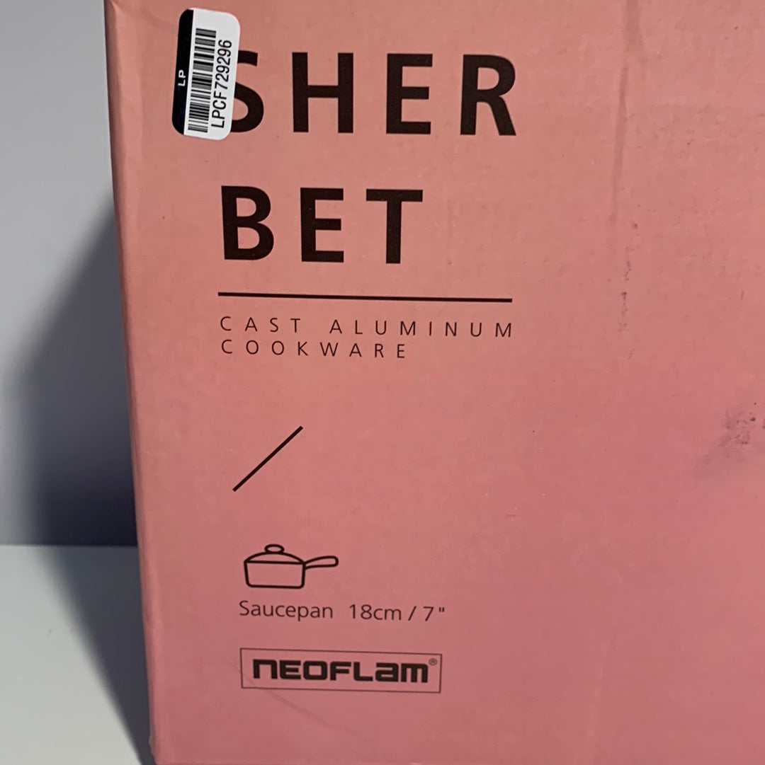 Neoflam Sherbet Ceramic Nonstick 1.9 qt. Aluminum Covered Saucepan in Pink