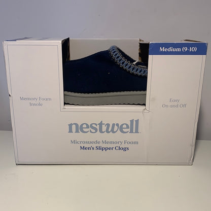 Pantuflas de espuma viscoelástica de piel de gamuza mediana Nestwell para hombre en azul marino