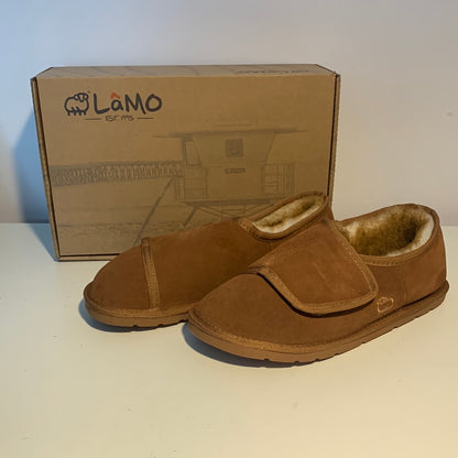 LaMO  Sheepskin Wrap Bootie Slippers for Men - Chestnut - XL(12)