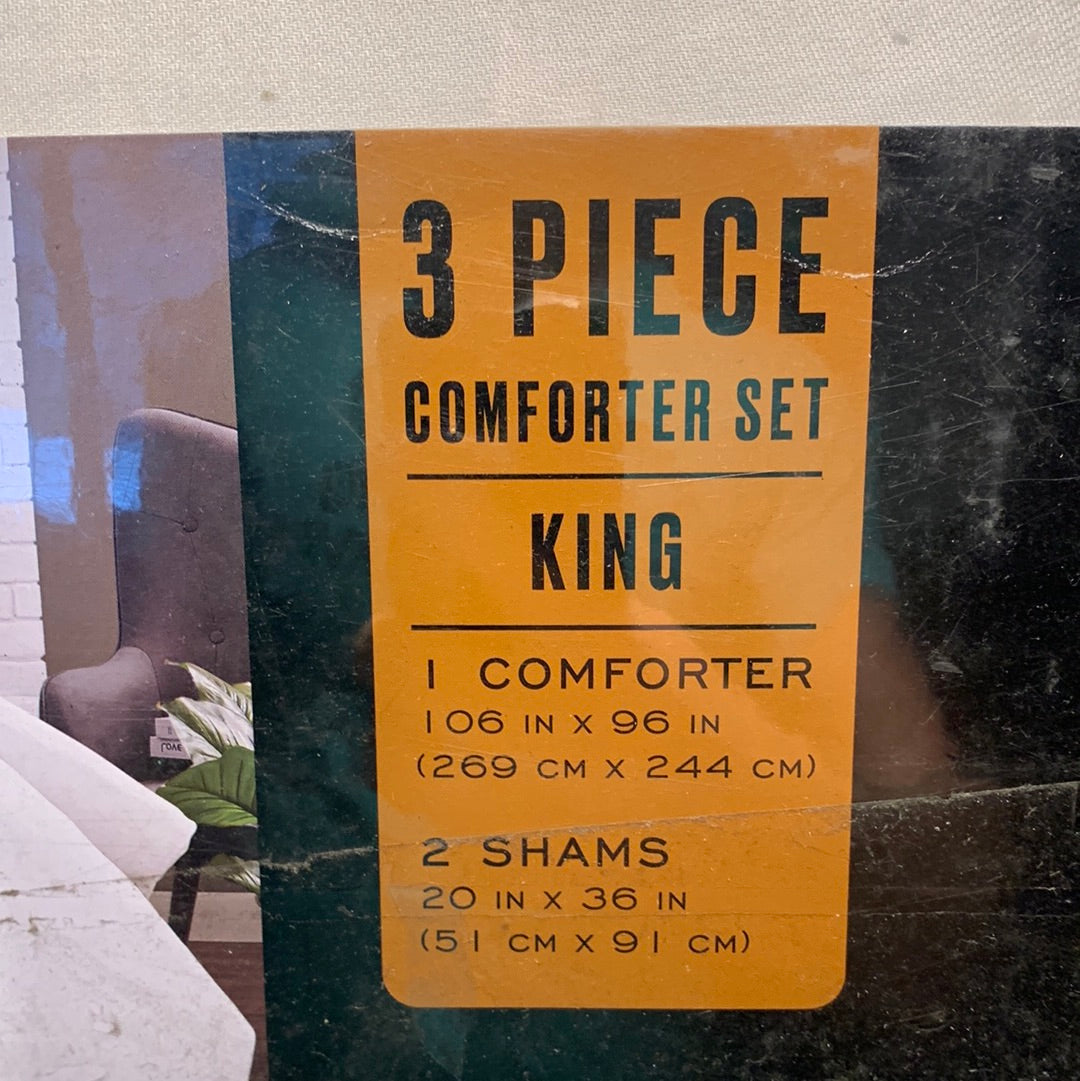Frye Denim 3 Piece Comforter Set, King Bedding