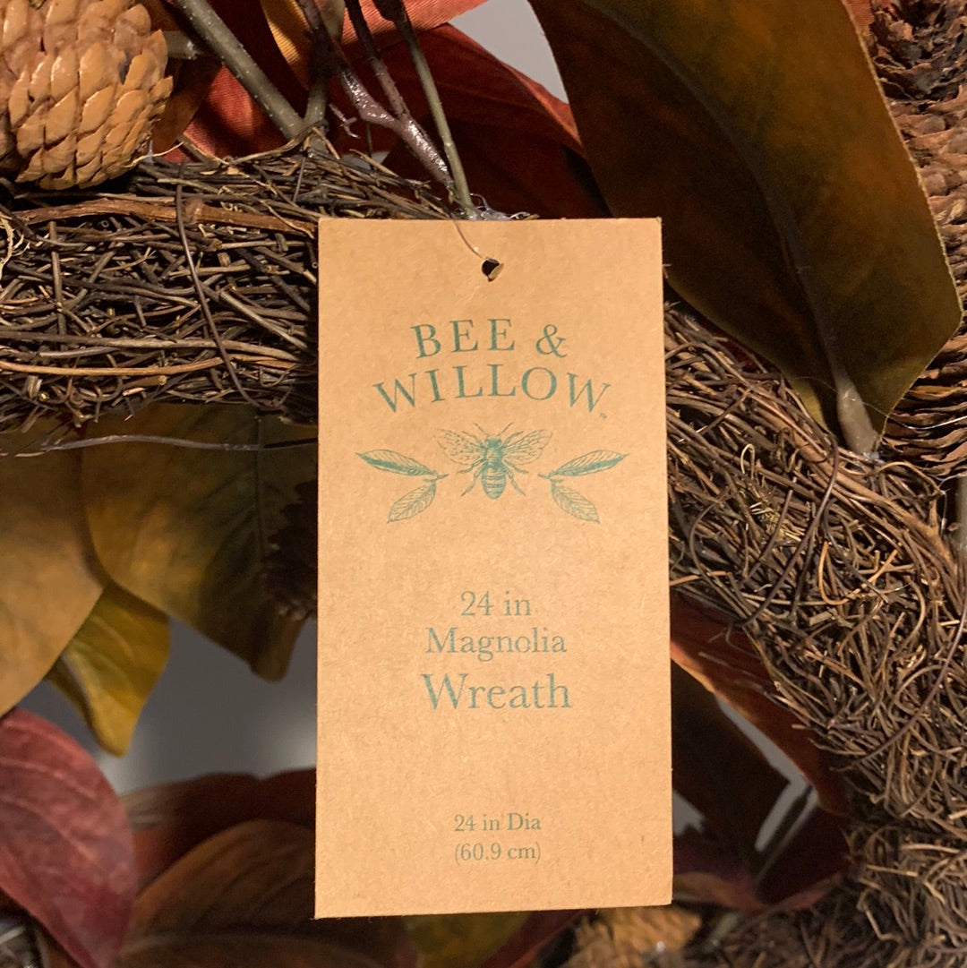 Bee &amp; Willow 24in Magnolia otoño/corona de otoño