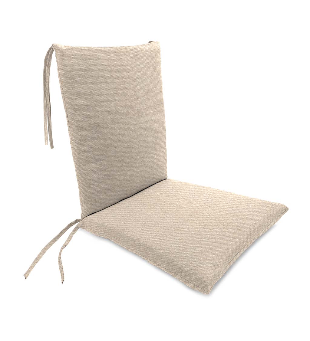 Cojines para silla mecedora Sunbrella con lazos, asiento 21" adelante/17" atrás x 19" x 2½"; Respaldo 16" x 20" x 2½" - Lino